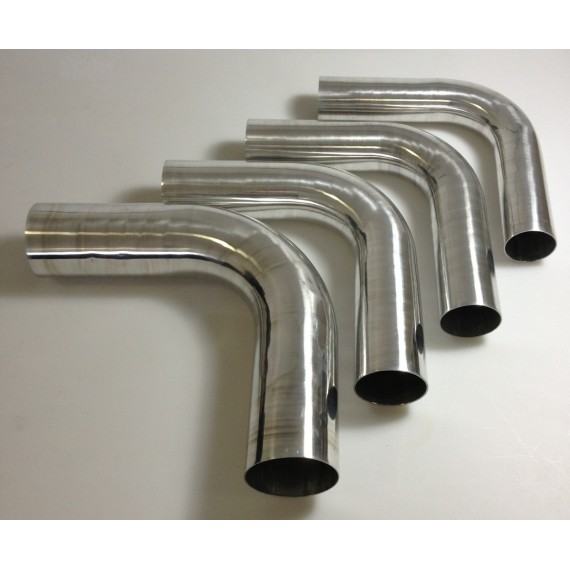 Schweißbarer Aluminium-Bogen 90° Außendurchmesser 45 mm Länge 140 mm