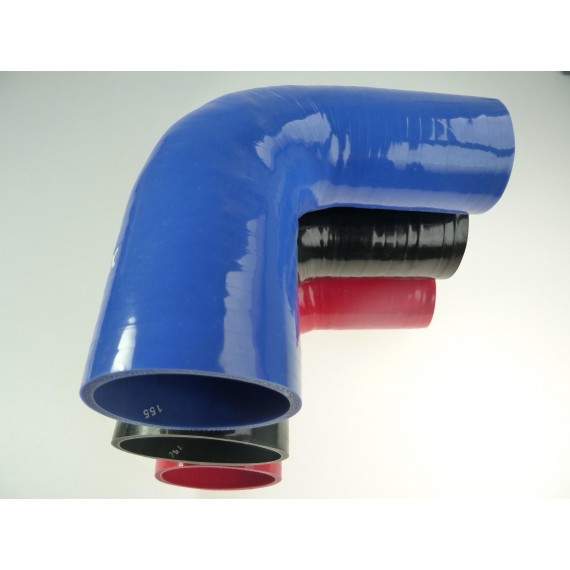 Silikon Reduzierbogen 90 Grad 67 auf 76 mm L 125 mm REDOX