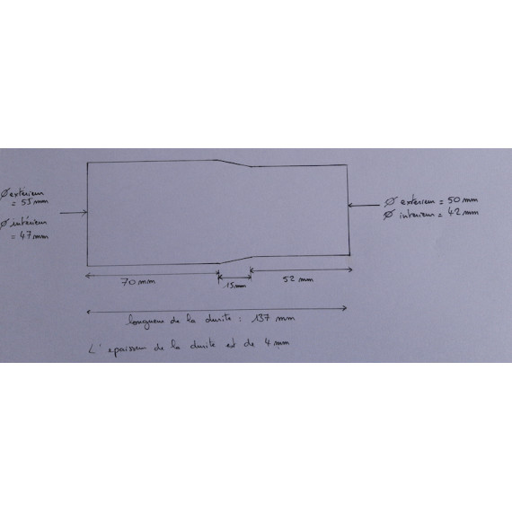 42-47mm Reducer Recht Silikon 137mm- REDOX