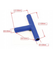Silikon T-Stück 3-Wege - Innendurchmesser 25 mm - Schenkel 100 × 200 mm