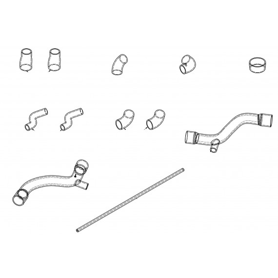 12 silikon Turbobenzin Luftaufladungschläuche Kit für MASERATI 3200 GT Phase 2 (2001–2002)