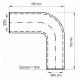 Silikonschlauch 90° Bogen Ø45/50mm - 190x180mm - 4-lagig VMQ Verstärkt