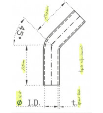 Silikon Winkelschlauch 45° Ø40mm L1-125mm L2-150mm REDOX 5-lagig VMQ