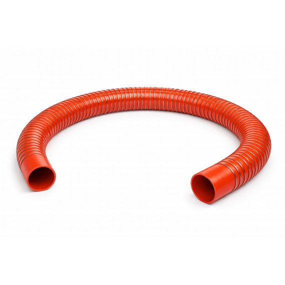 Gewellter Silikonschlauch Ø80mm x 2m RAL2001 Wasserkühlung