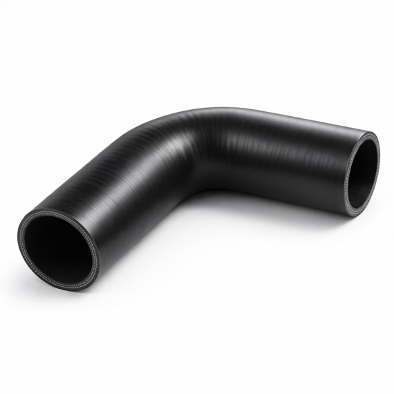 Silikon-Schlauch 90°-Bogen 55 mm Länge 125 mm — FVMQ-Innenschicht kohlenwasserstoffbeständig