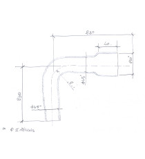 Silikonschlauch 90° Bogen Ø45/50mm - 190x180mm - 4-lagig VMQ Verstärkt