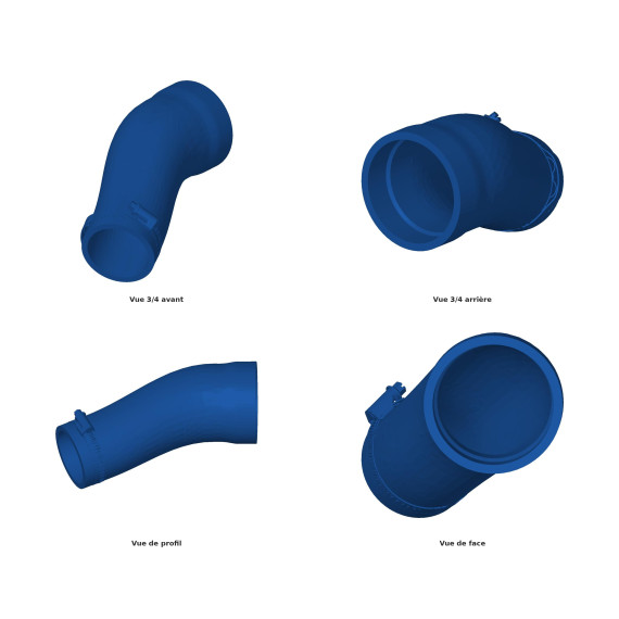 51mm - Coude 90° aluminium - redox