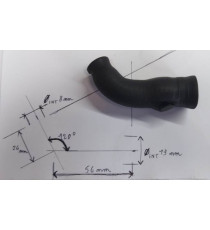 45° Reduzierbogen 8-13mm L 24x56mm VMQ / Polyester 3-lagiges Silikon 4mm schwarz