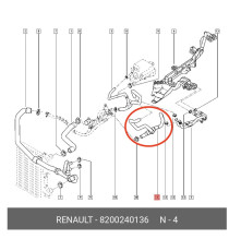 Silikon-Kühlwasserschlauch RENAULT OEM 8200240136 - REDOX