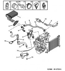 Kit 4 Silikon-Kühlschläuche PEUGEOT 106 Rallye Phase 2 1996-1998