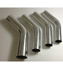 Schweißbarer Aluminium-Bogen 45° Außendurchmesser 42 mm Länge 140 mm
